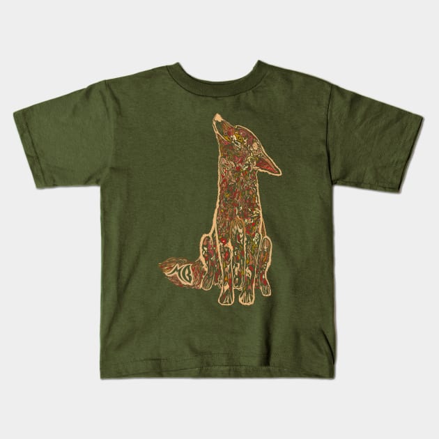 Red Wolf Pup Kids T-Shirt by BrederWorks